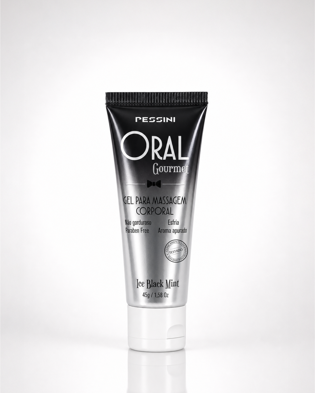 ORAL GOURMET GEL BEIJÁVEL QUE ESFRIA DE ICE BLACK MINT 45G PESSINI